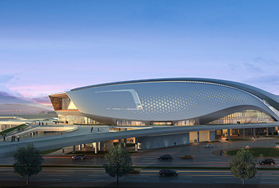 宁波奥体中心项目游泳馆、体育馆、综合训练馆幕墙（含金属屋面）工程施工